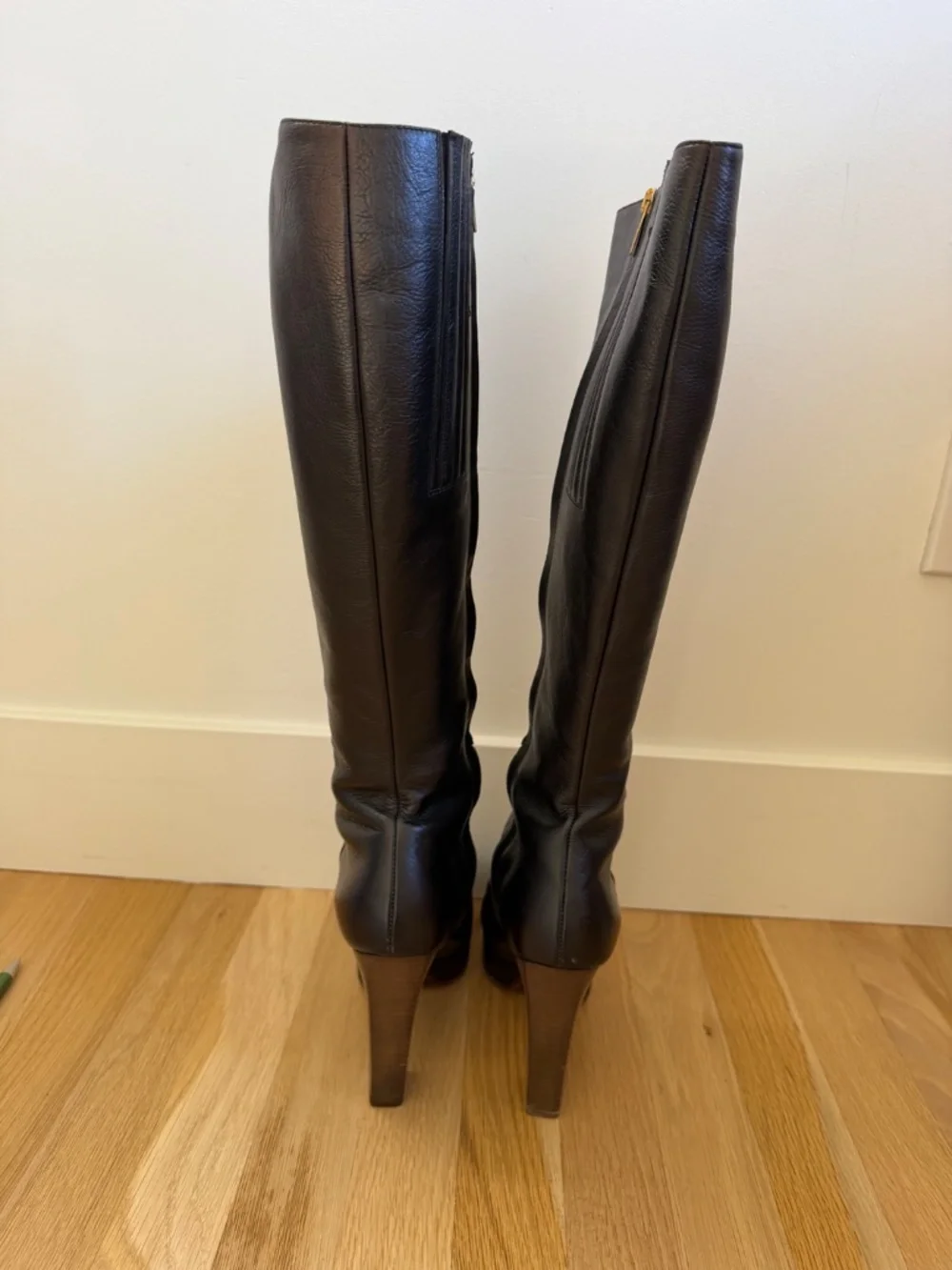 Yves Saint Laurent Rive Gauche Tom Ford Era Platform Boots Black Leather IT 40